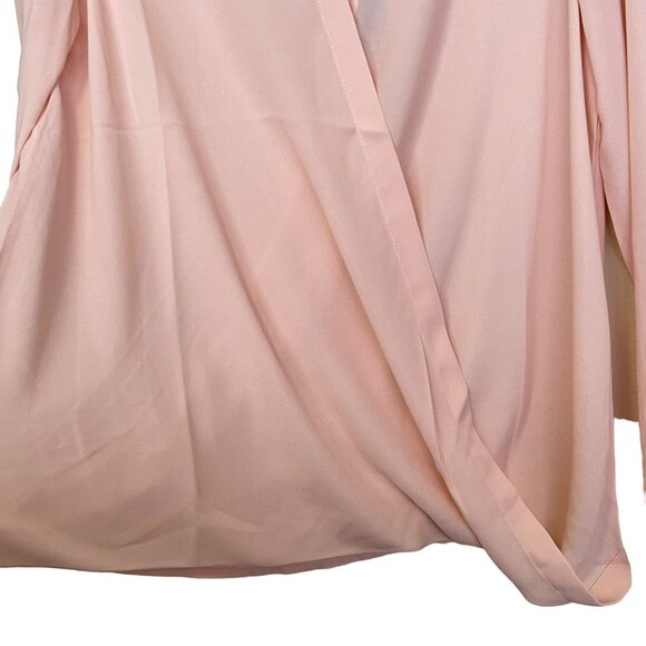 Revolve x Krisa Pink Surplice Wrap Long Sleeve Blouse Small NWT - Picture 4 of 6